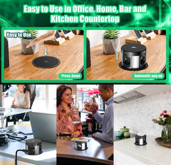 Chowane Gniazdo blatowe USB/HDM/RJ45/Indukcja  Nr.908