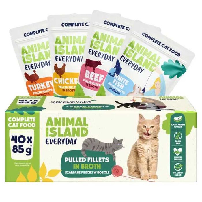 Animal Island  MIX SMAKÓW 40 x 85g Karma mokra dla kota