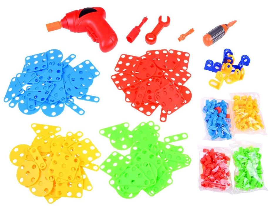 Klocki konstrukcyjne + wkrętarka 268ele Za3546