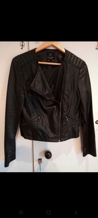 Casaco preto, pele sintética/pelica, justo - M - Lefties