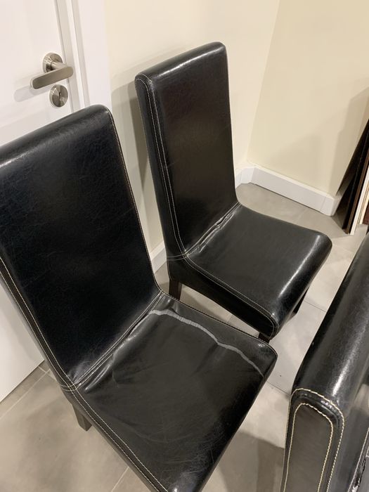 Conjunto 4 cadeiras sala jantar pretas wangue