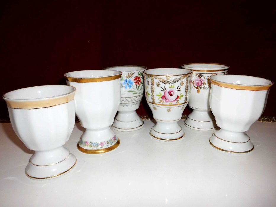 Kolekcja Pucharków MAZAGRAN.Biedermeier XIX w. Ręcznie Malowane.6.szt.