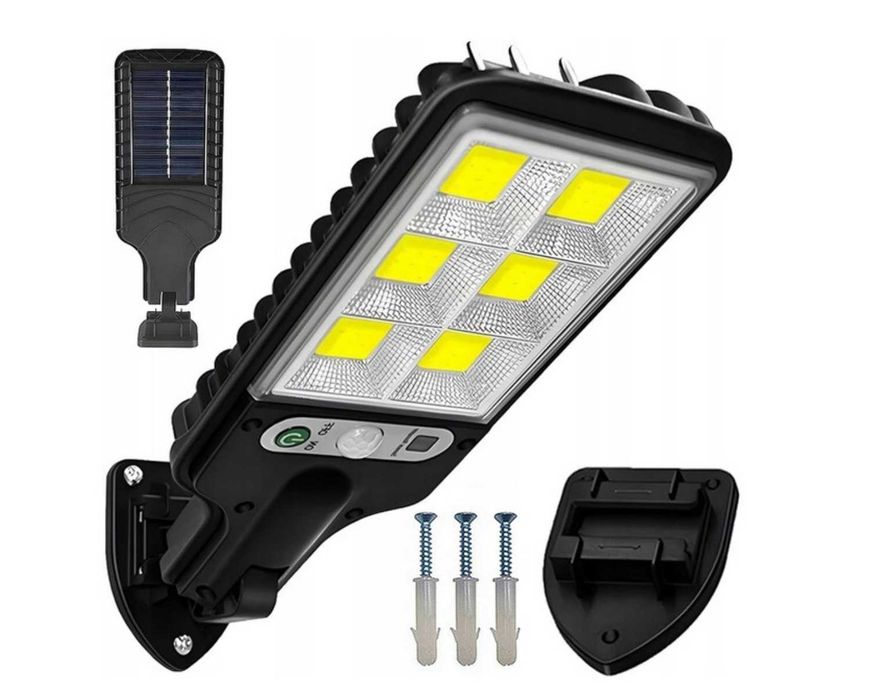 Mocna LAMPA Uliczna Solarna 150 W 5000 lm CZUJNIK RUCHU darmowy prąd