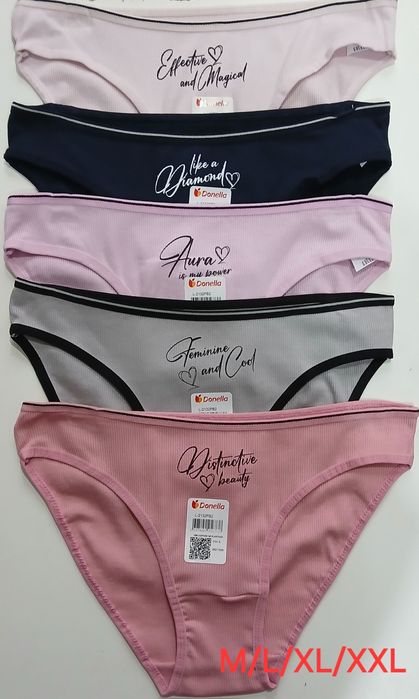 Трусики женские M/L/XL/2XL Сліпи Рубчик Donella Туреччина