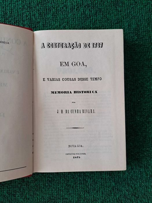 A Conjuração de 1787 em Goa - J.H. da Cunha Rivara