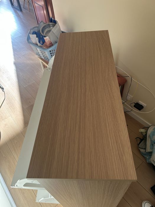 Sapateira Moderna Branco + Madeira | Excelente Estado