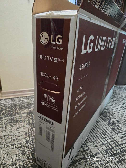 Телевизор LG 43UK6300MLB идеален.Диагональ 43",4K UHD,Smart TV наWebOS