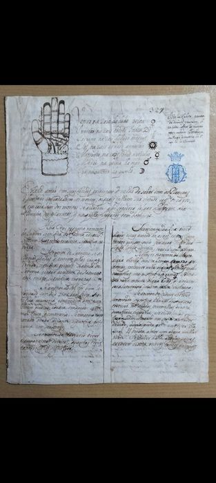 Raro Manuscrito ano 1780 Ensino leitura da mão (ver desconto no texto)