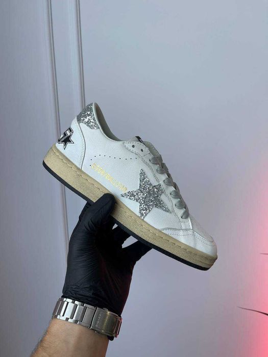 Кросівки Golden Goose GGDB Ballstar White Silver Glitter premium