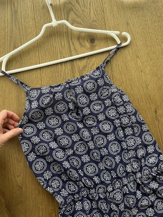 Kombinezon granatowy na ramiączkach wzory 100% wiskoza boho xxs 152