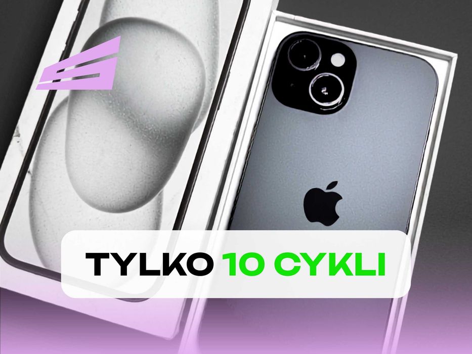 iPhone 15 128GB Black - bateria 100% - tylko 10 cykli | SKLEP | PARAGON