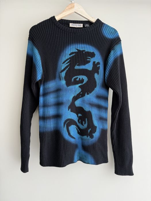 Авангардний Y2K Vintage Japan style котоновий светер John F Gee опіум