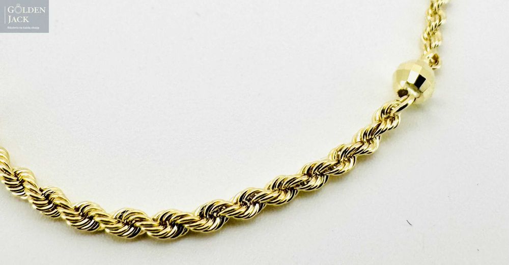 Złoty łańcuszek Korda z kulkami złoto pr. 585 waga 3,71 g dł. 50 cm