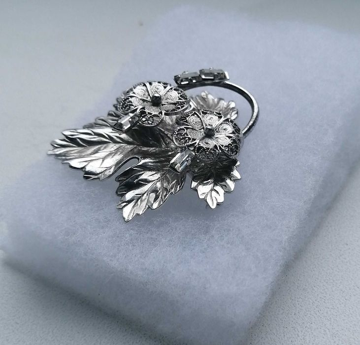 Брошь винтажная Серебряная, брошка срiбна (США Carl Art jewelry)