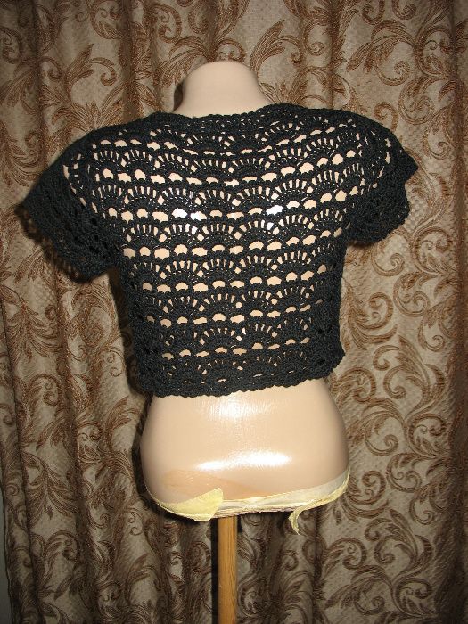 вязаное черное болеро