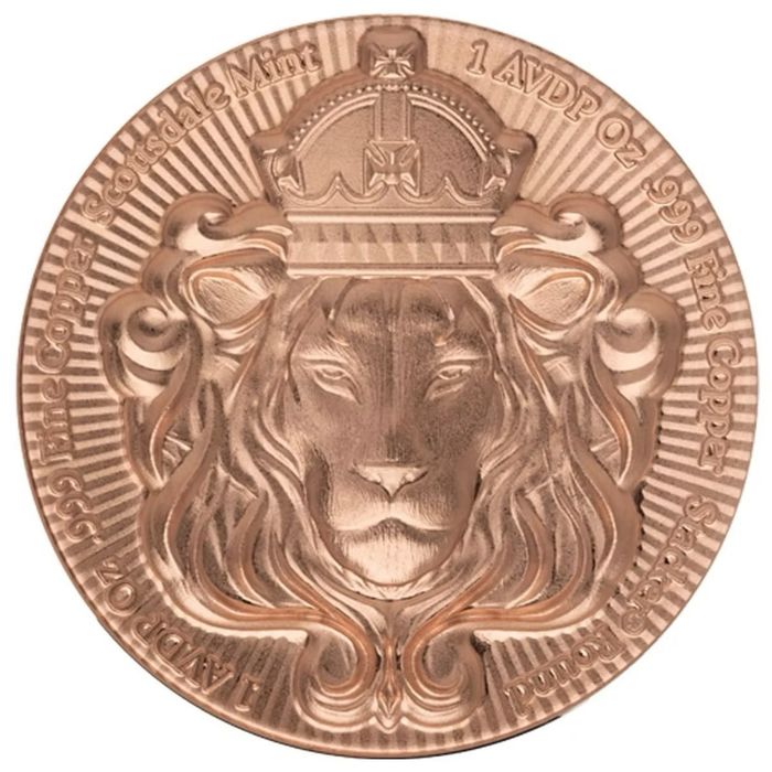 Мідна монета "Лев Скоттсдейла" 1 oz 999 Scottsdale Mint