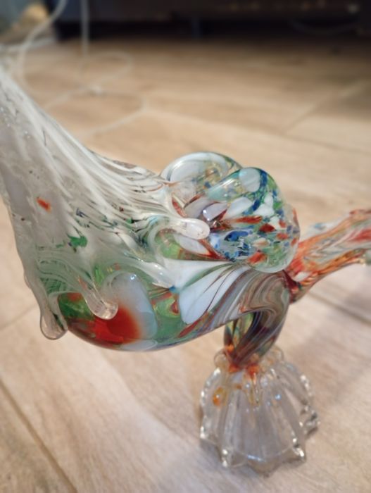 Galo de vidro antigo uma bela obra de arte !