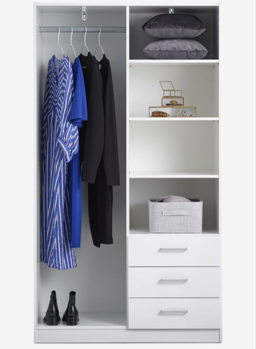 Biala szafa 2 drzwiowa z 3 szufladami