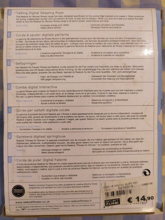 Corda de saltar digital Reebok