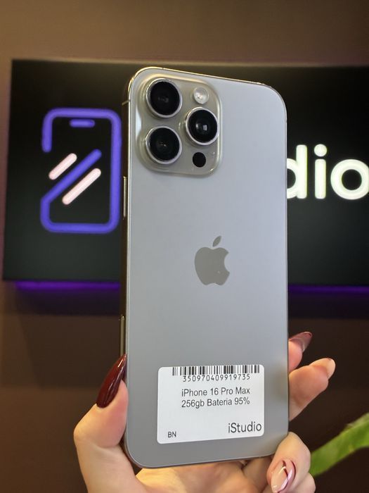 iPhone 16 Pro Max 256GB Tytan Naturalny - bateria 95% - gwarancja 12 mies. - rozliczenie starego iPhone’a
