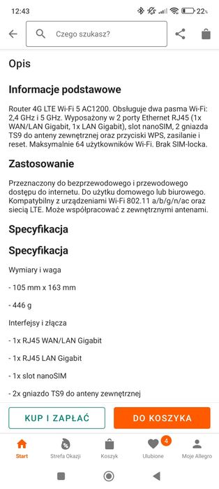 Router TCL LINKHUB LTE Cat13 Home Station