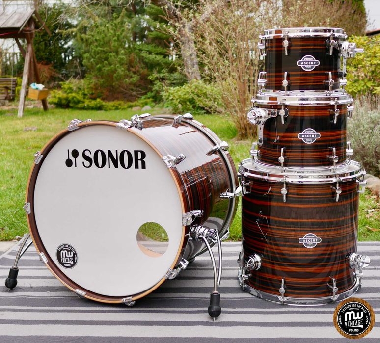 ‼️ Perkusja Sonor Ascent 22", 10", 12", 16"  Ebony Stripes ‼️