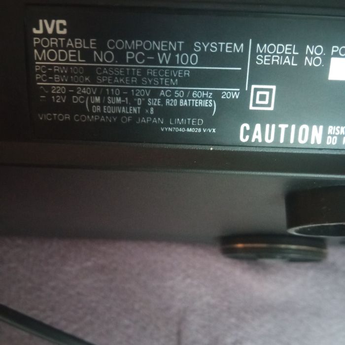 Магнітофон JVC. Модель PC-W 100.