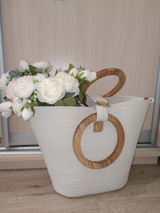 Сумка плетеная , соломенная , рустик