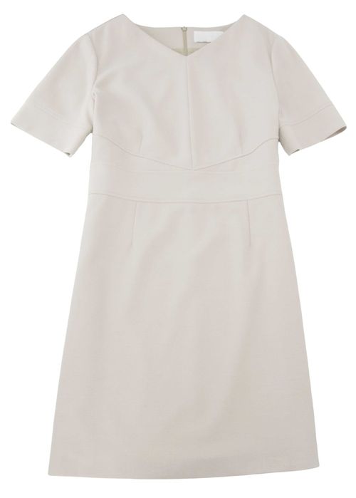 HUGO BOSS sukienka ecru ołówkowa elegancka dzianina midi 42