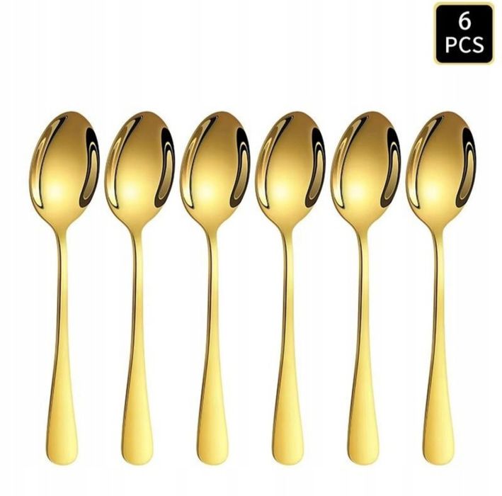 Zestaw sztućcy 24 elementy złote