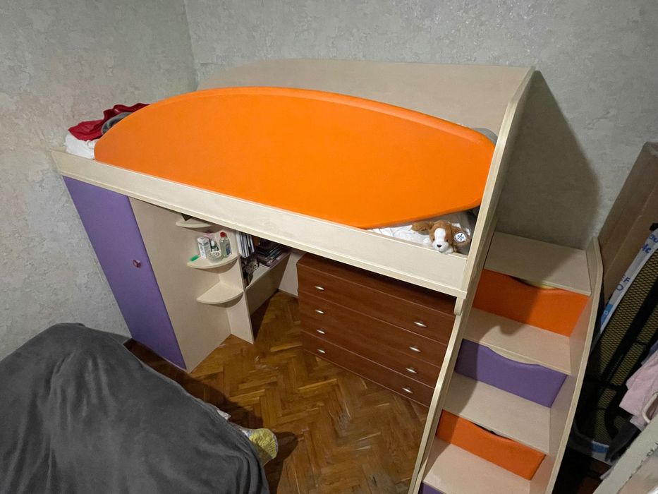 Дитяче ліжко Смайл + шафа + матрац + безкоштовна доставка