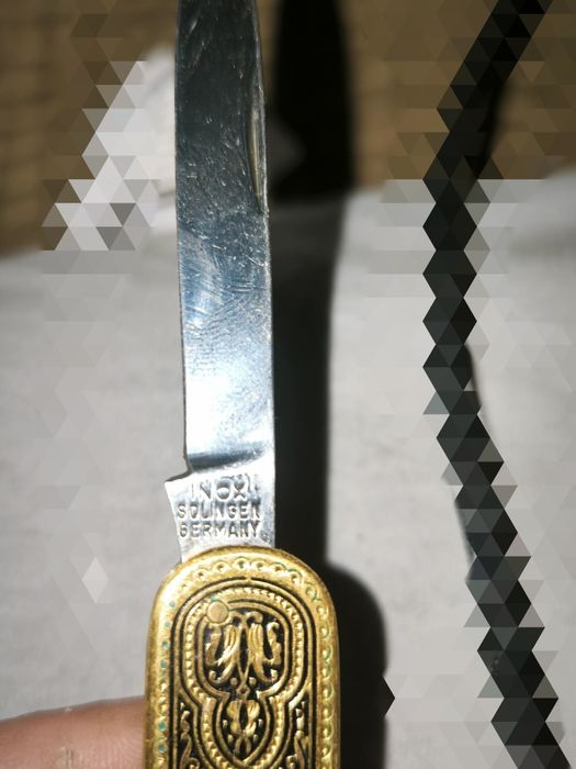 Zabytkowy niemiecki nóż damasceński E. Bonsmann Solingen