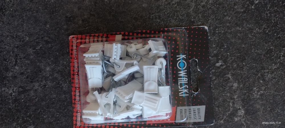 Żabki do karnisza aluminiowego i plastikowego Kowalski 20 szt.