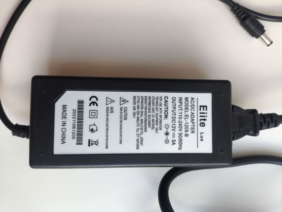 Блок живлення 12В 5А 60Вт роз'єм 5.5*2.5мм для телевізора ноутбука