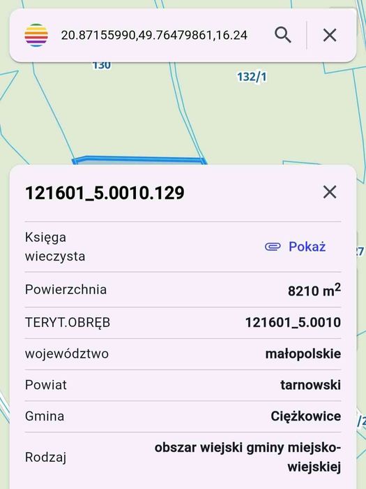 Działka z lasem 0.81ha