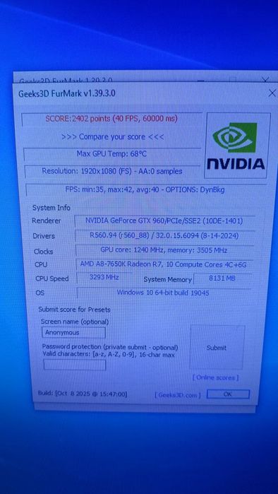 Ігровий ПК AMD A8-7650K + GTX 960 STRIX 4GB + 8GB RAM