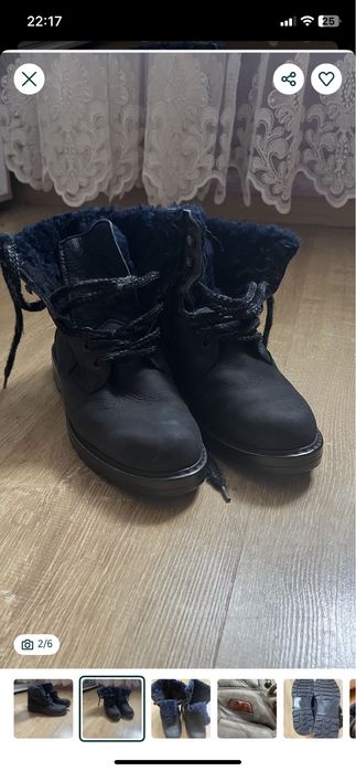 Зимові шкіряні черевички 37,5-38 р