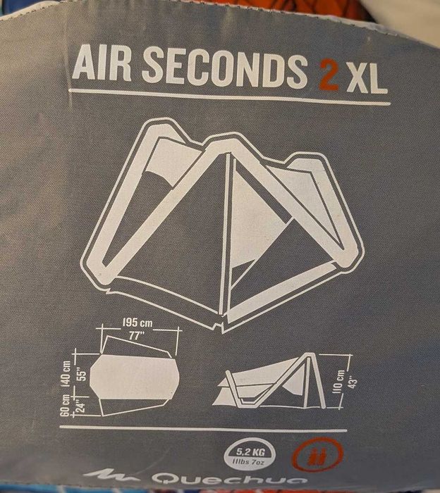 Tenda de campismo AIR SECONDS - FRESH&BLACK XL - 2 pessoas- QUECHUA - 2 portas - fresca