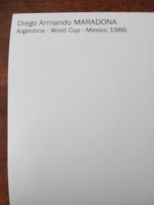 Postal de Maradona datado de 1986 (Argentina Campeã do Mundo)