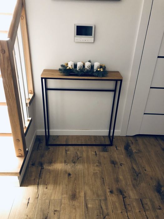 Toaletka, konsola loft, industrial, lity dąb