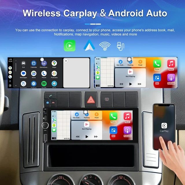 Rádio 1din 6,86 polegadas 2/64GB GPS RDS WIFI Carplay novo