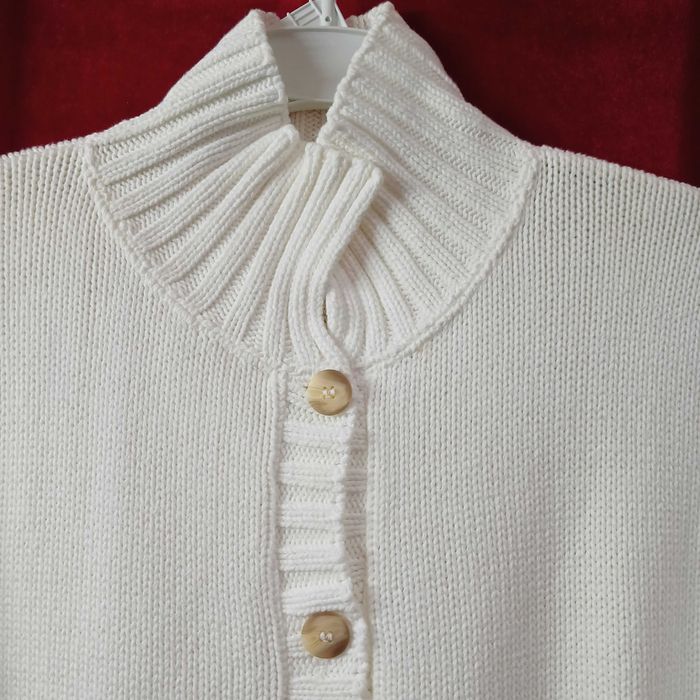 Котонова біла укорочена кофтинка/кардиган, М/L