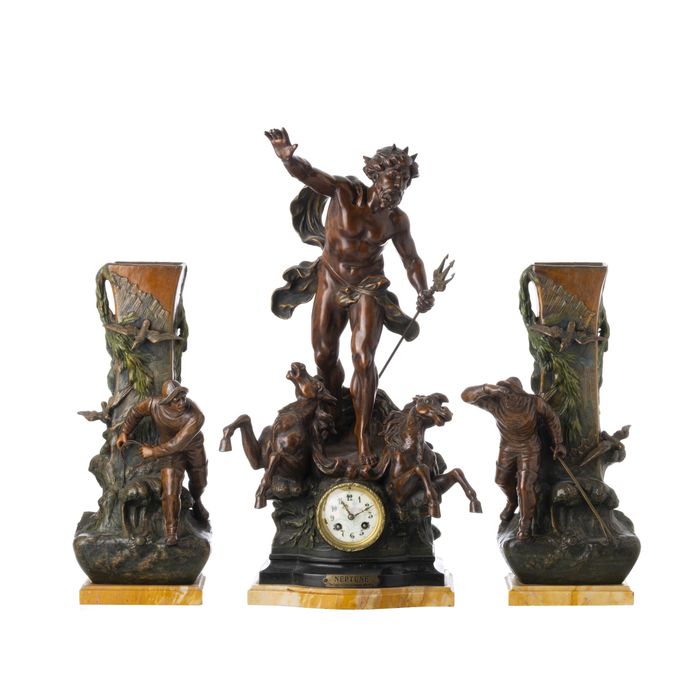 Relógio de mesa - Garniture Neptuno - Louis & François Moreau