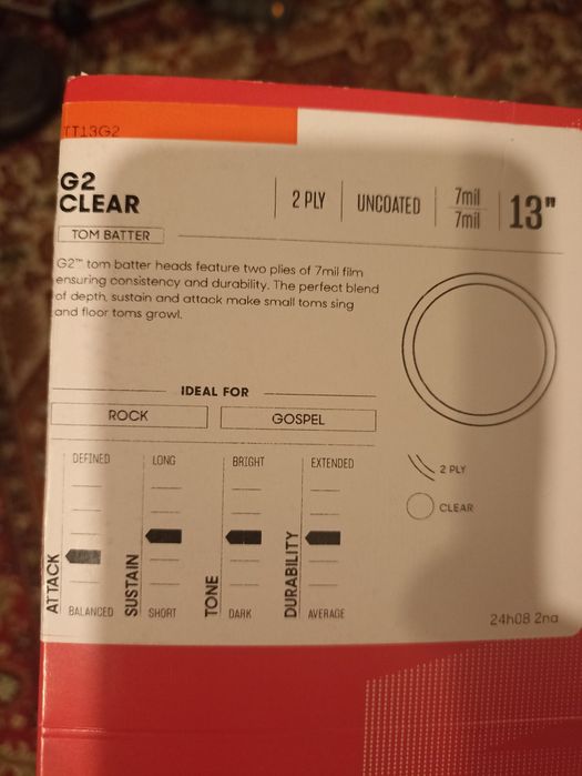 Evans G2 clear naciąg perkusyjny