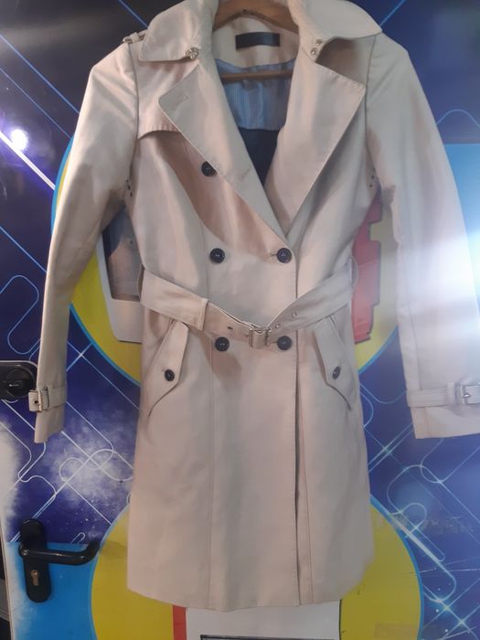 Płaszcz piękny beżowy trencz Zara XS Nowy