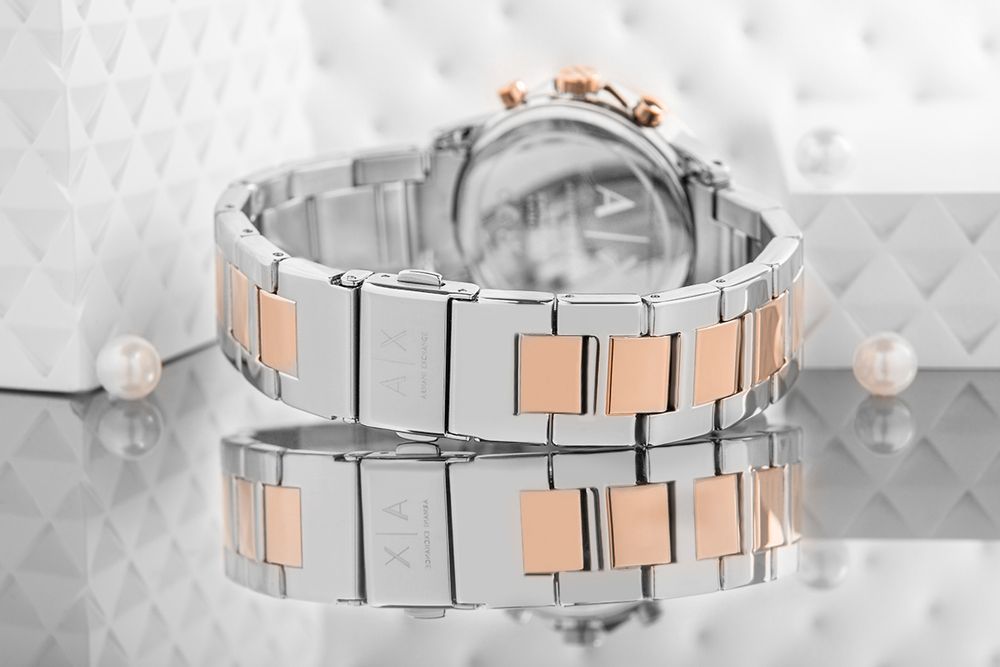 zegarek damski armani exchange banks chronograph ax4331 + box