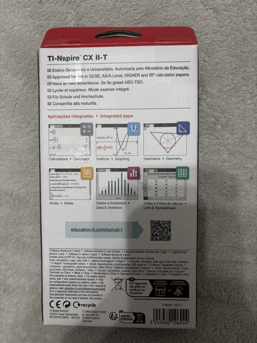 Calculadora gráfica TI-Nspire CX II-T nunca aberta