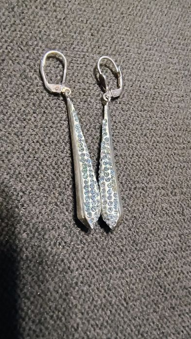 Kolczyki srebrne sople z kryształami Swarovskiego