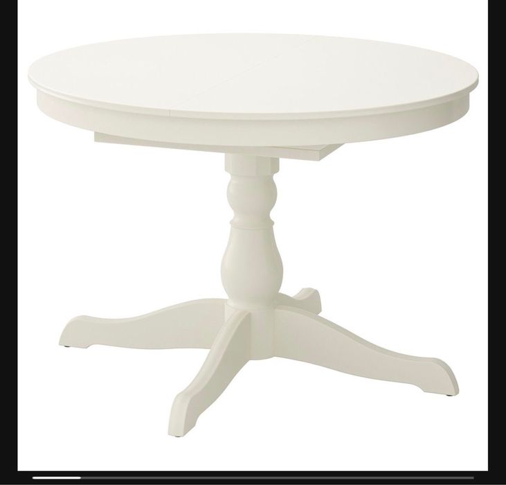 Mesa extensível, branco, 110/155 cm