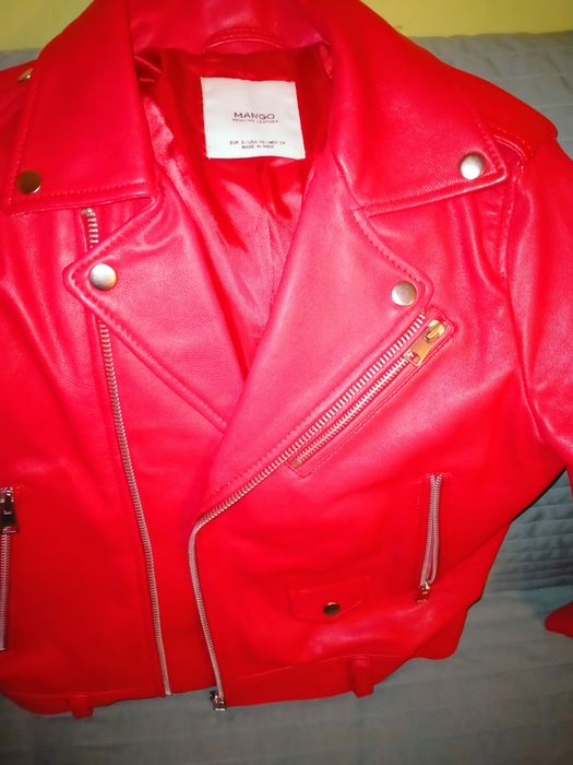 Kurtka skóra naturalna Mango r.S